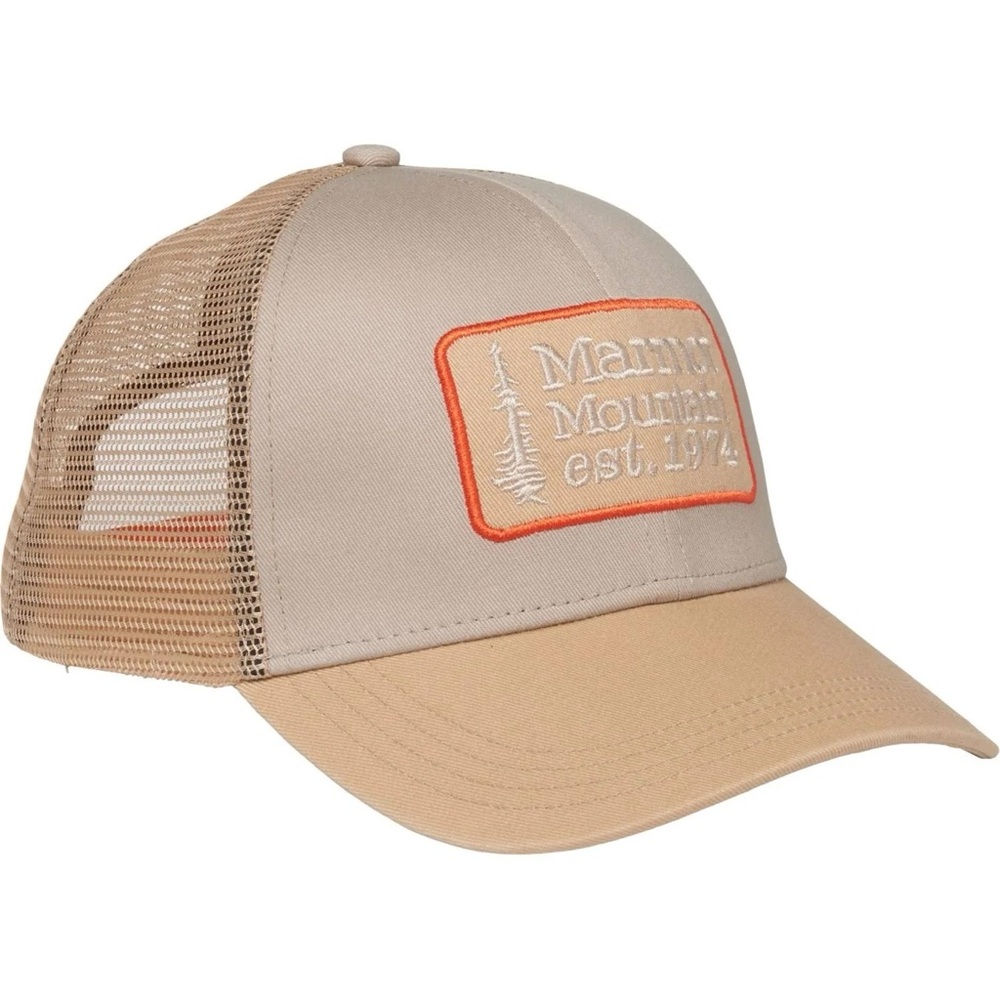 Marmot Beige and Orange Trucker Hat